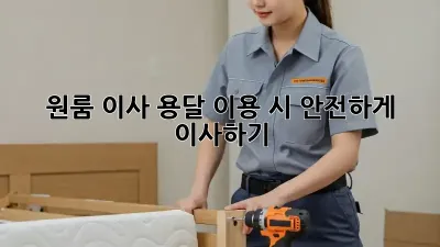 원룸 이사, 용달 이용 시 안전하게 이사하기